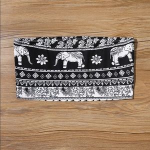 Elephant Print Strapless Top